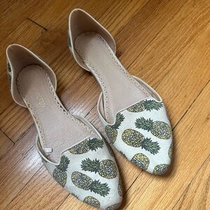 Restricted women’s d’orsay flats pineapple print size 8